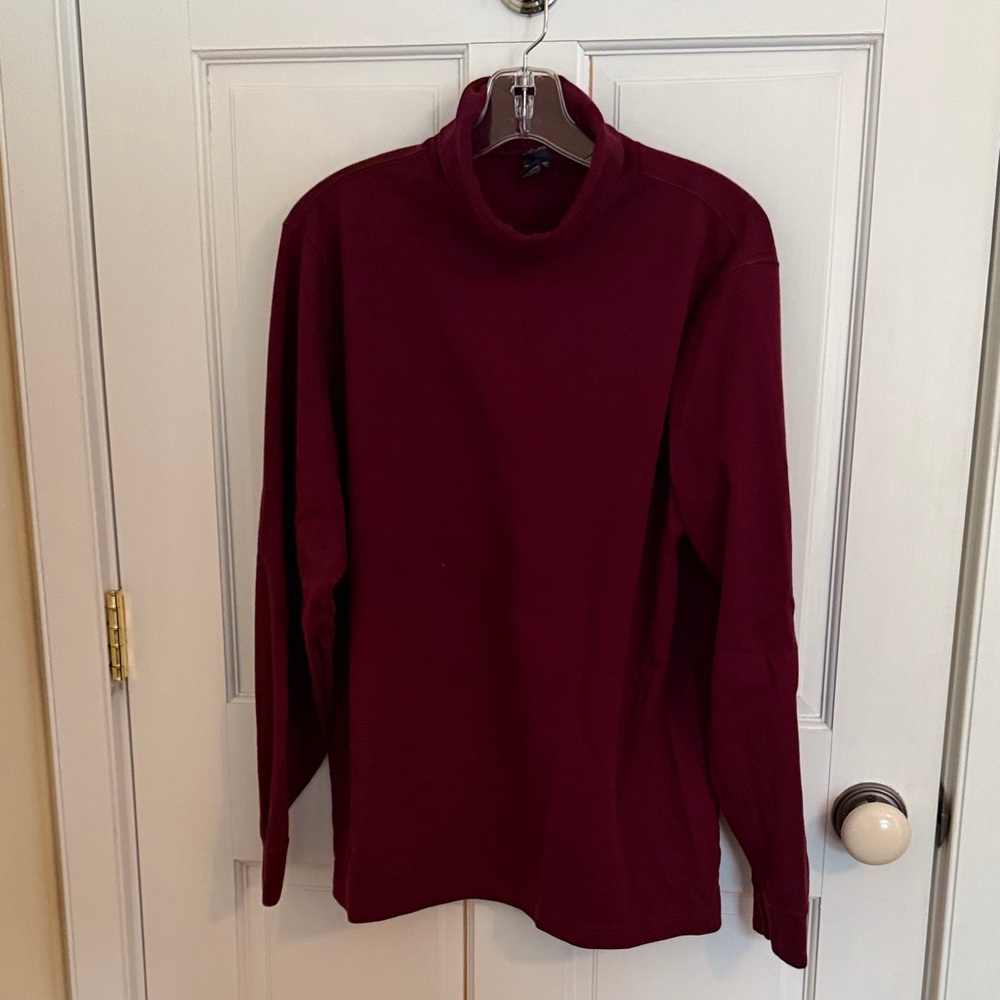 Lands' End Men's Deep Red Turtleneck Sweater